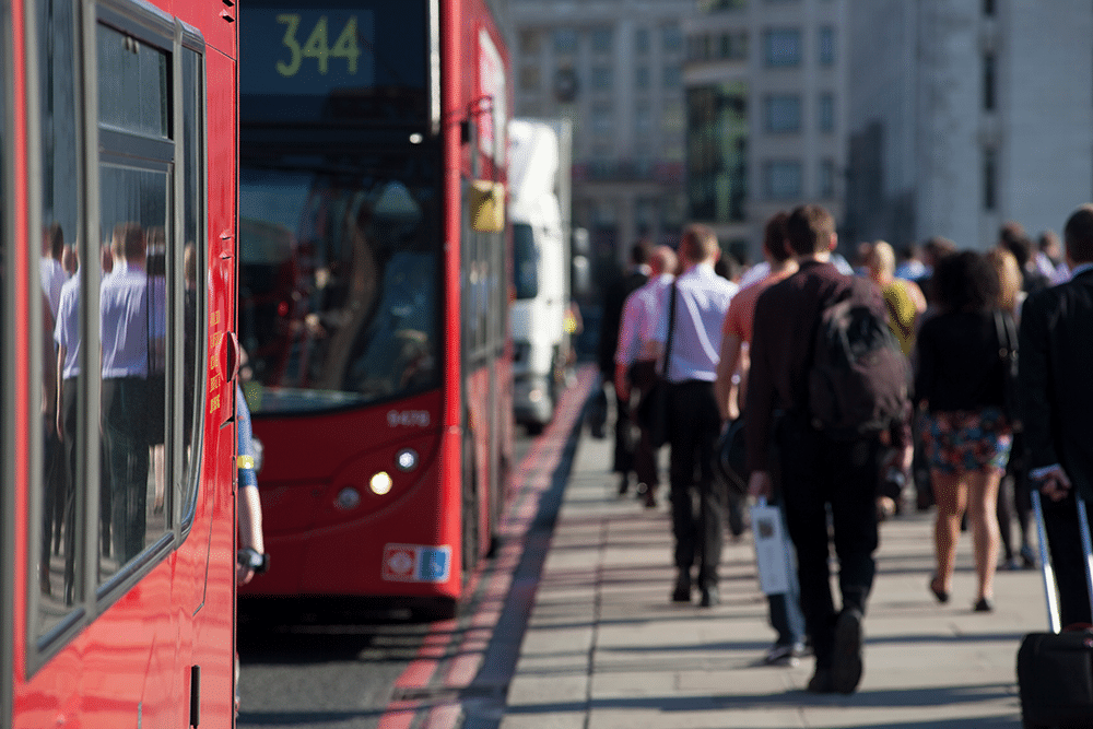 run commuting london bus