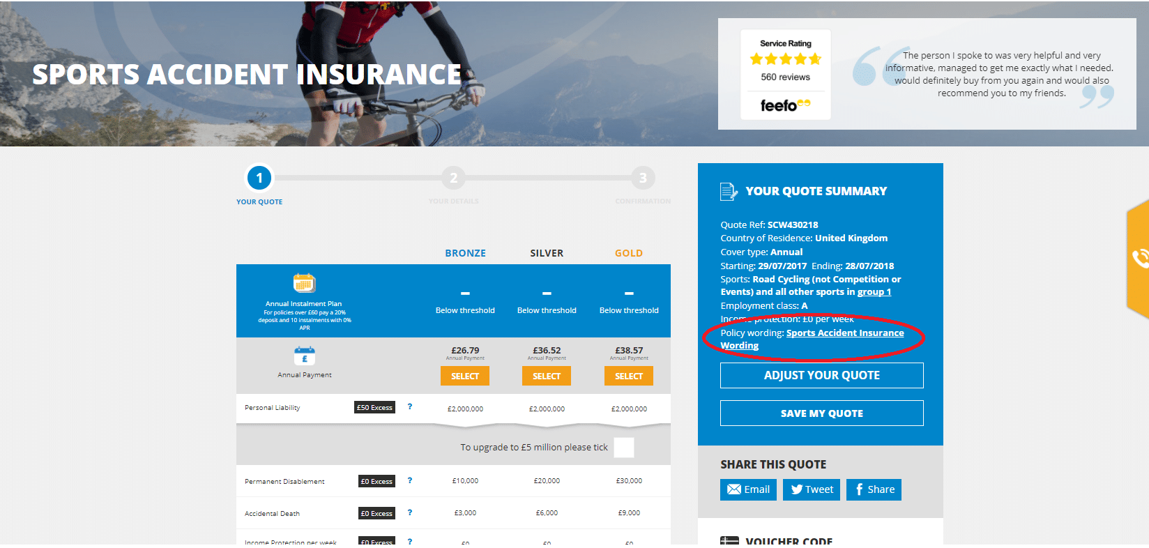 Policy Wording SportsCover Direct