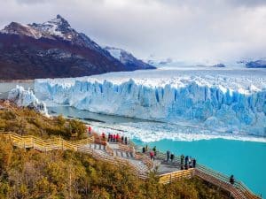 Tourists admiring the Perito Moreno Glacier