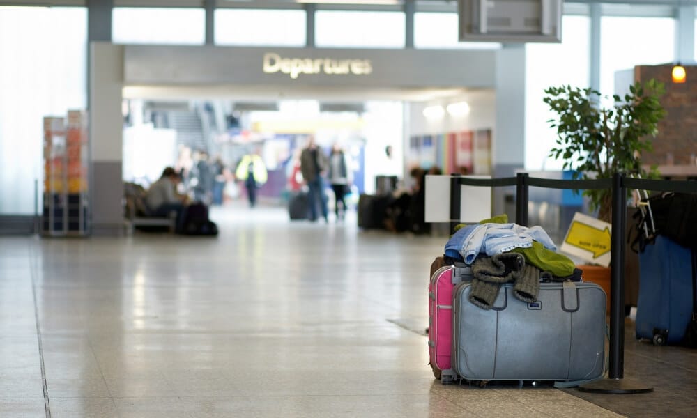 Unattended baggage at airport