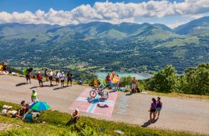 Pyrenees mountains and people 