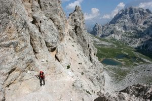 Climber on Dolomites