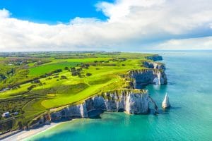 Picturesque panoramic landscape on the cliffs of Normandy