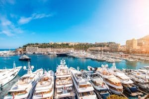 Luxury yachts at Monaco harbour