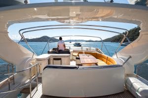Luxurious yacht with a skipper