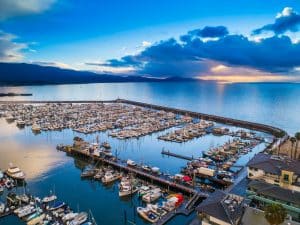 Santa Barbara harbour at sunrise