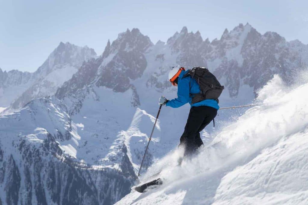 Off piste skiing in Chamonix