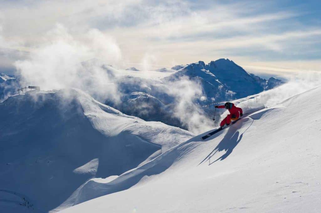 Off piste skier in Whistler