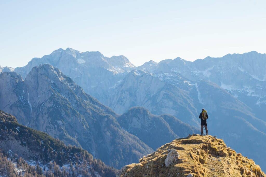 Hiker in mountains