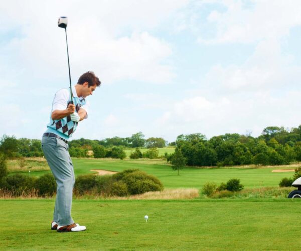 Man preparing a golf swing