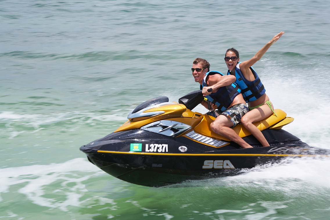 Couple on jet ski