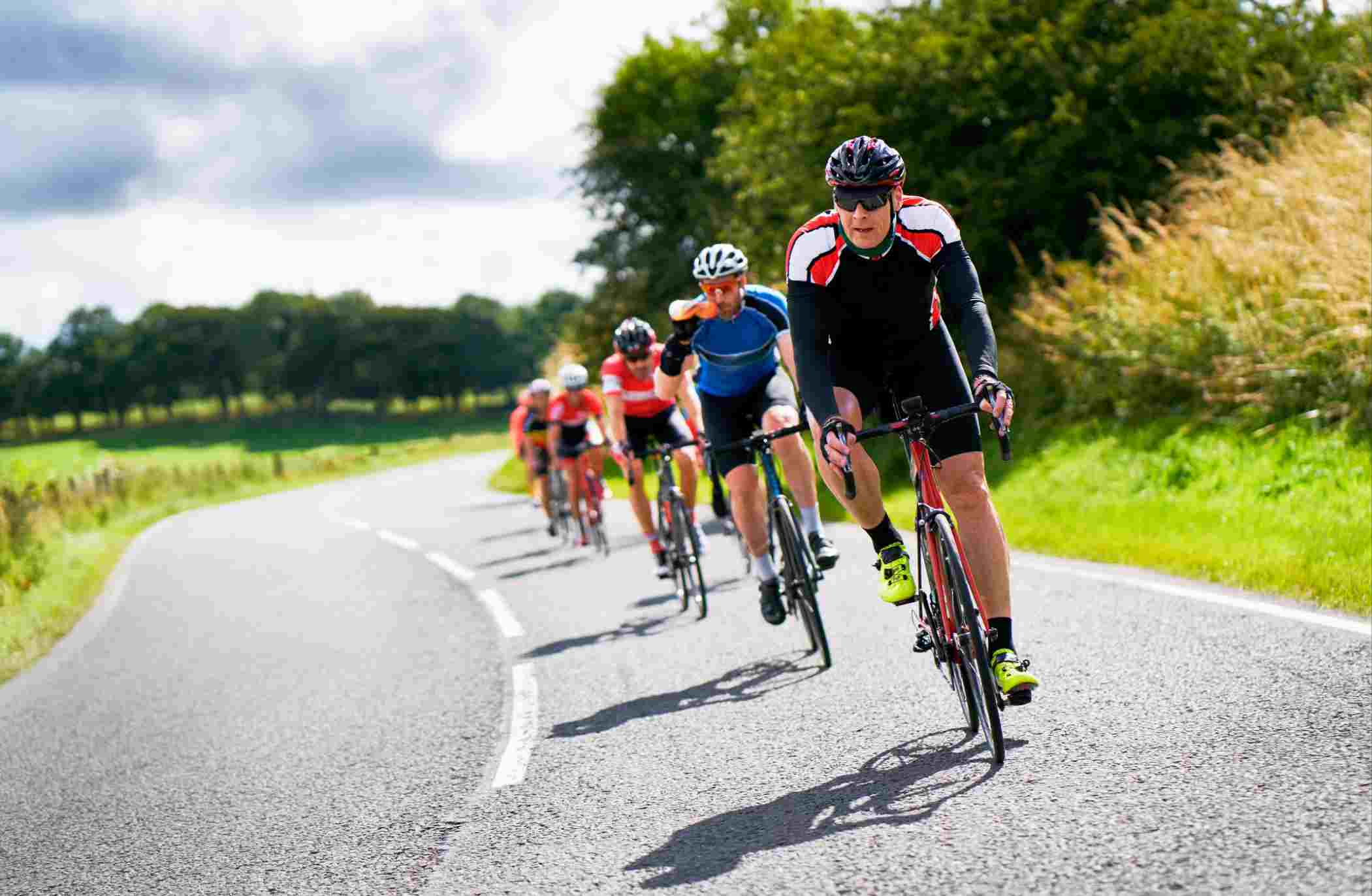 Group of road cyclists