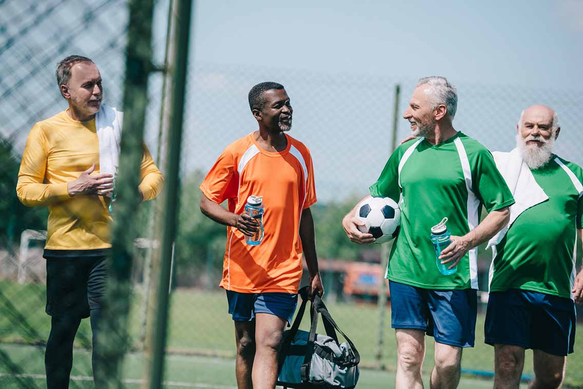 Group of men with football kit