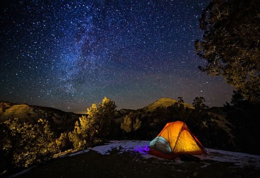 Camping under the stars