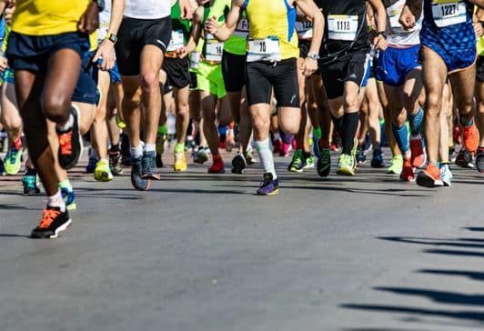 People running in an event