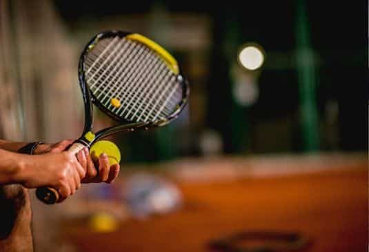 Tennis racket and a ball