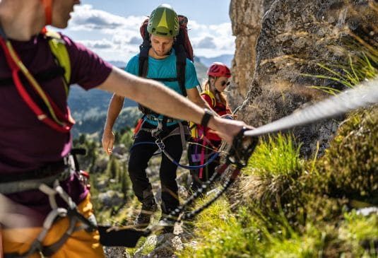 A group participating in Via Ferrata