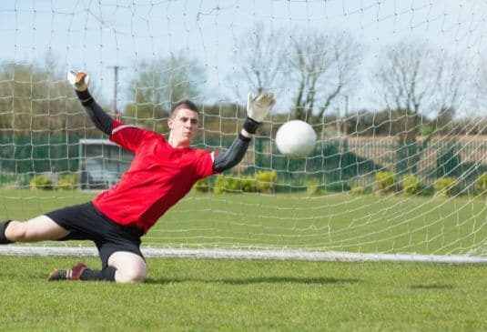 Goalkeeper on his knee