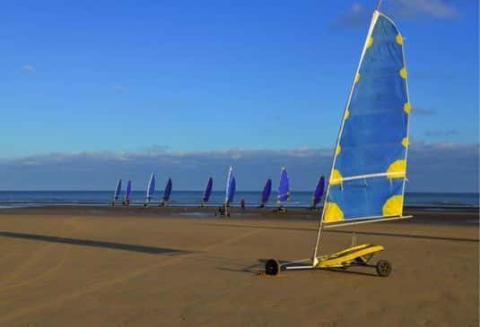 Land sailing on the beaches at France