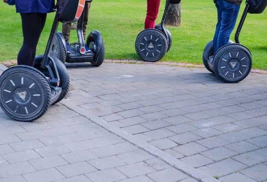 People move on segway