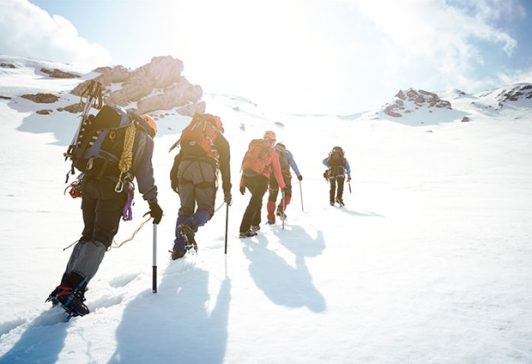 Winter mountain trek Winter mountain trek