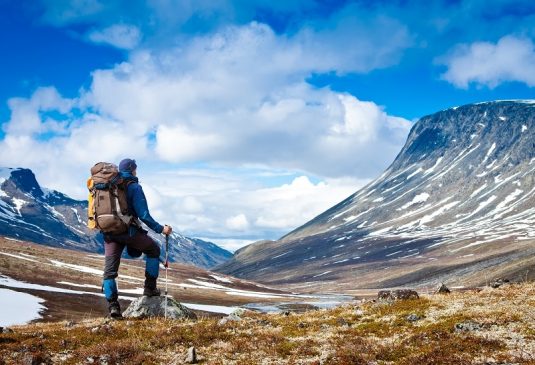 Choosing the right altitude A Male trekking in the mountains